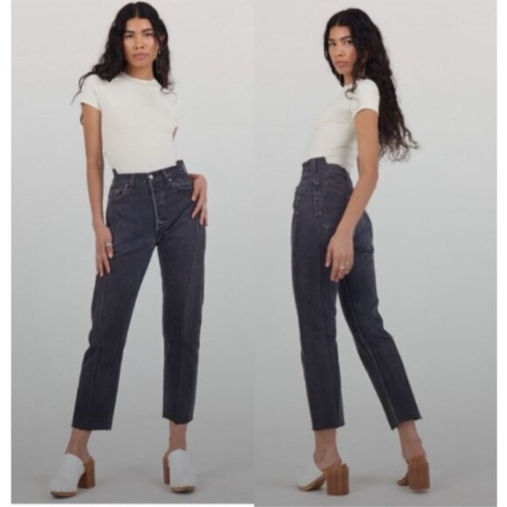 NWT EB Denim Jeans Upcycled Straight Leg in Black